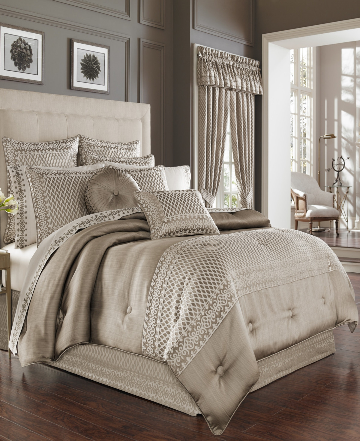 Five Queens Court Beaumont Comforter Set, King - Champagne | Macy's