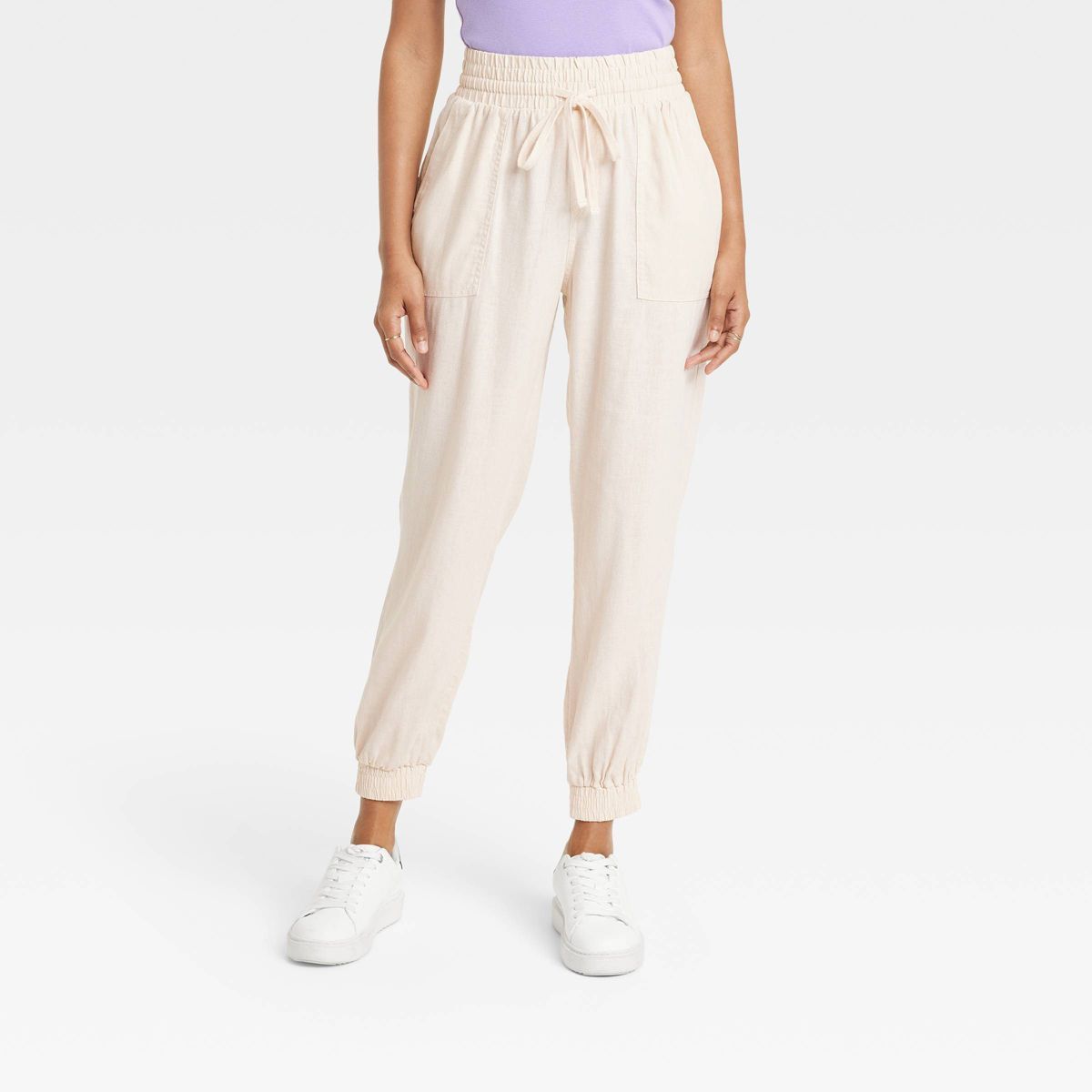 Women's High-Rise Regular Fit Ankle Linen Jogger Pants - A New Day™ | Target