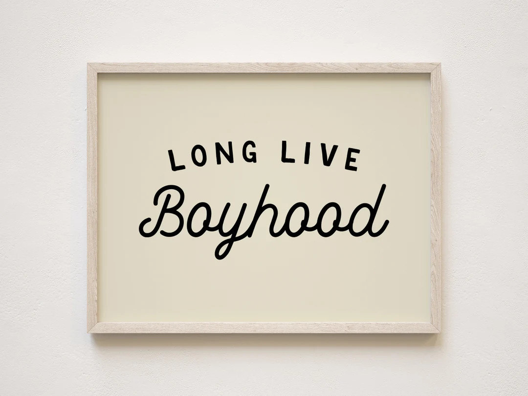 Long Live Boyhood Wall Art Print, Nursery or Boys Room Poster, New Baby Gift, Personalizable Colo... | Etsy (US)