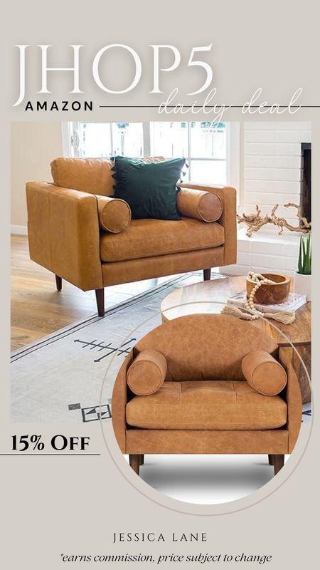 Amazon Daily Deal, save 15% on this beautiful Poly and Bark faux leather accent chair. Poly and Bark Furniture, vegan leather accent chair, vegan leather furniture, living room furniture, Amazon home, Amazon deal

#LTKhome #LTKsalealert #LTKstyletip