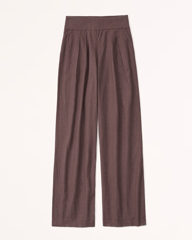 Linen-Blend Ultra Wide-Leg Pant | Abercrombie & Fitch (US)