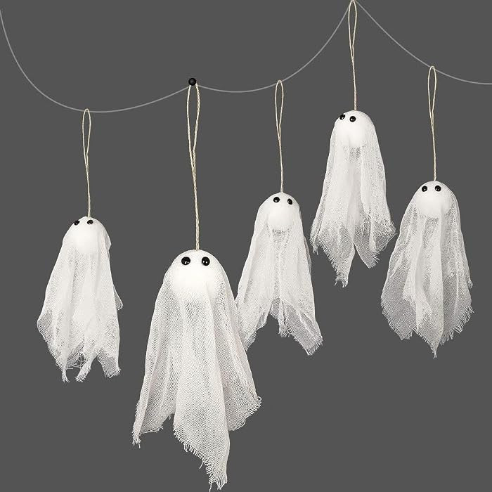 Small Hanging Ghosts with White Creep Cloth and Black Eyes Summerween Party Decorations Classroom... | Amazon (US)