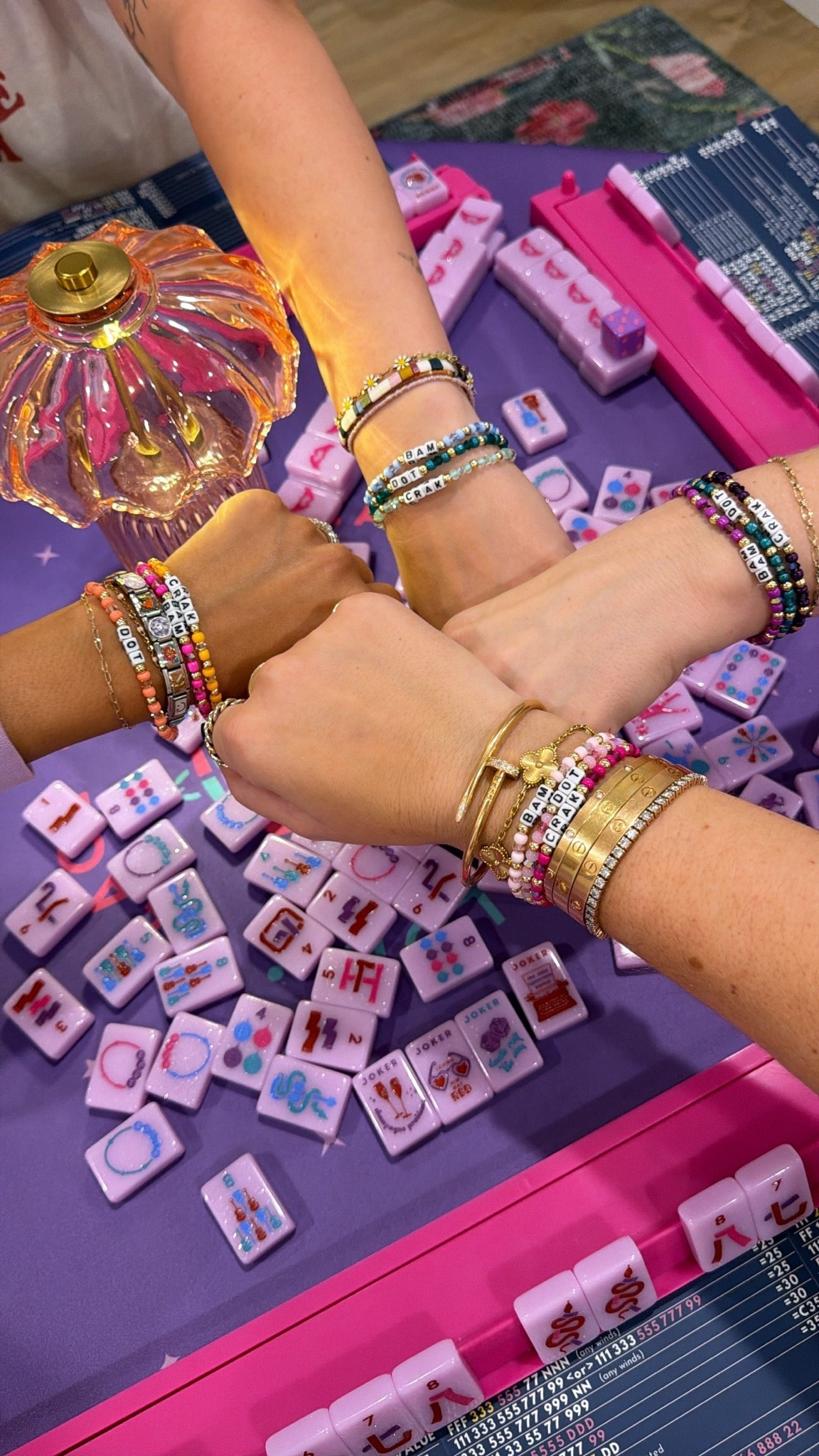 bam dot crack mahjong friendship bracelets! comes in a set of 3 and you can choose your colors