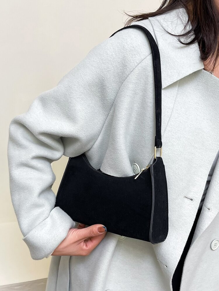 Minimalist Zipper Baguette Bag | SHEIN