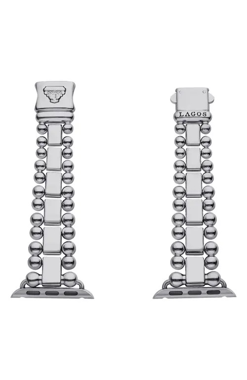 LAGOS Smart Caviar Apple Watch® Watchband in Silver at Nordstrom | Nordstrom