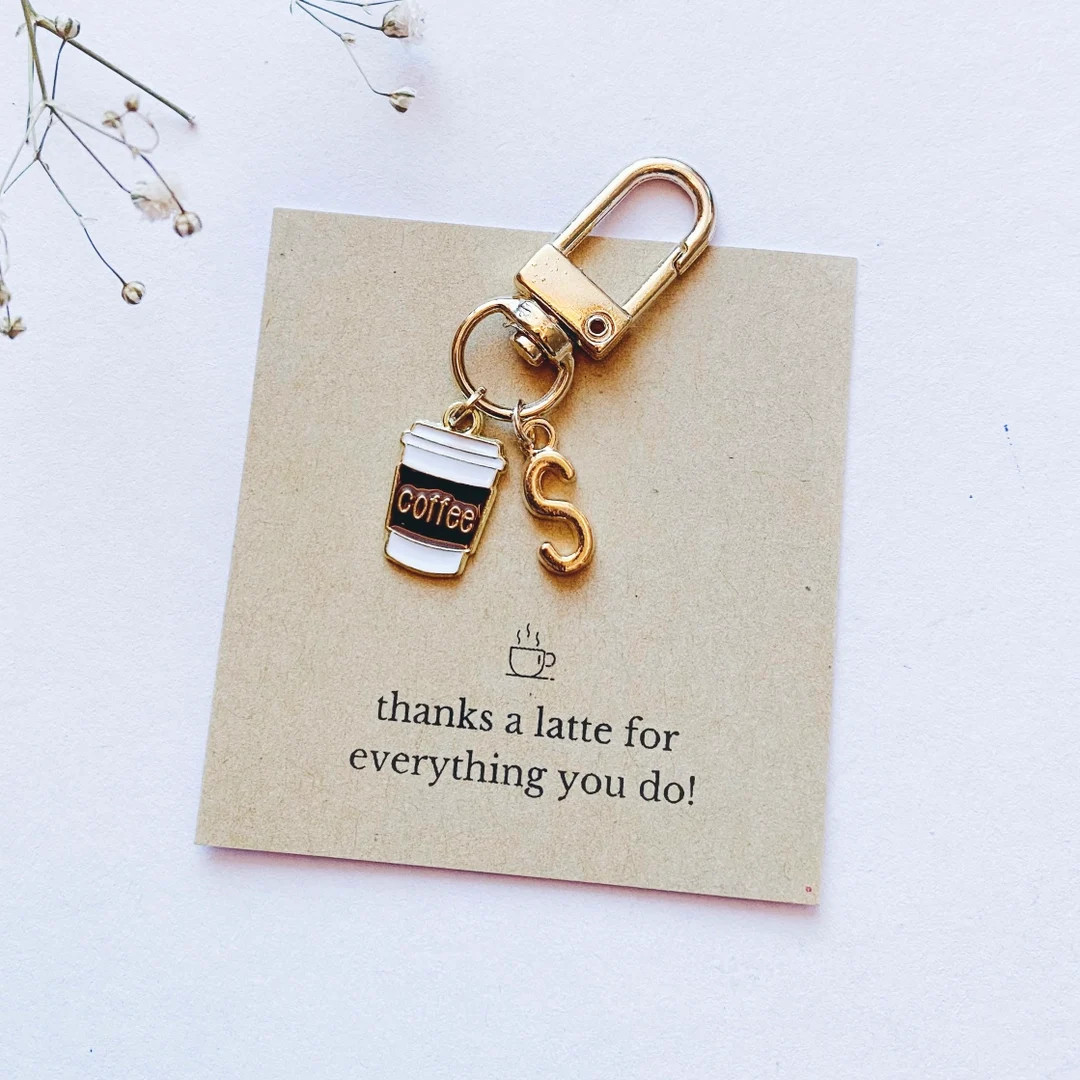 Personalised Coffee Charm with Initials & Gift Message / Thank You Message | Airpods Keyring Acce... | Etsy (US)