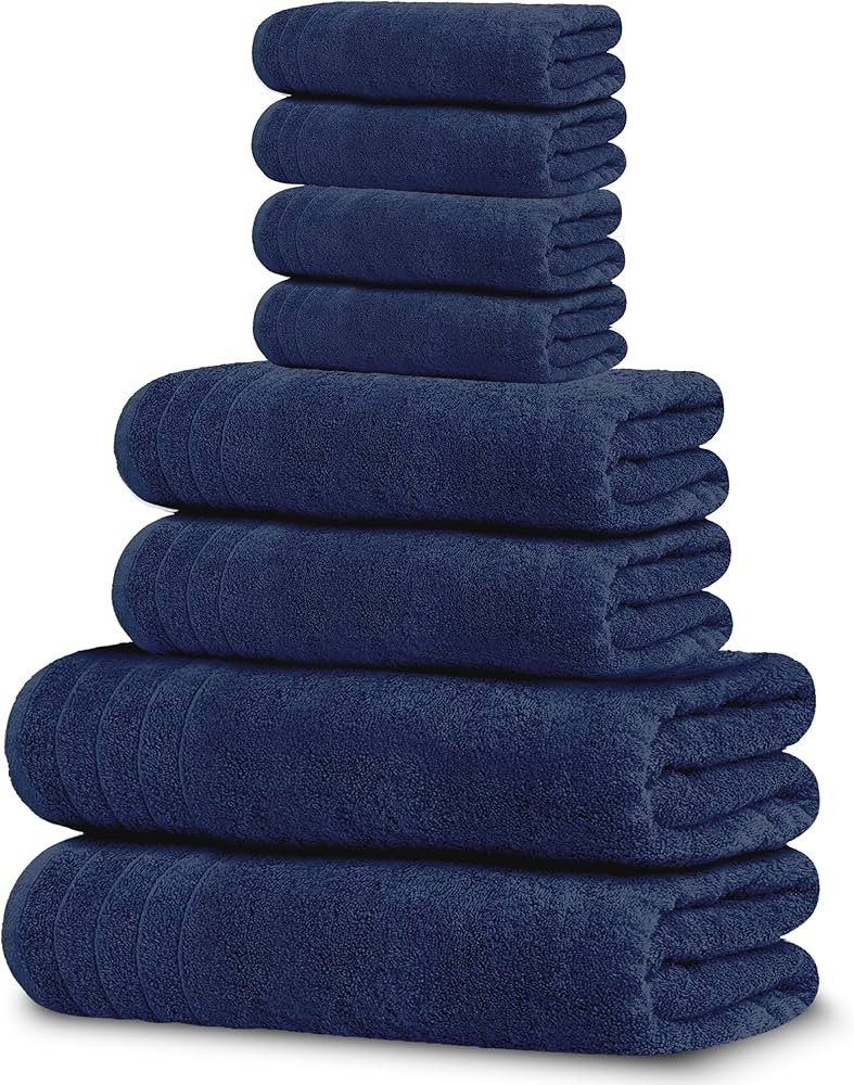 Tens Towels Pack of 8 Towels Set, 2 Extra Large Bath, 2 Hand, 4 Washcloths, 100% Cotton, Lighter ... | Amazon (US)