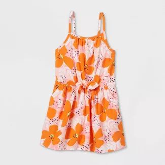 Toddler Girls' Tank Top Tie-Front Floral Dress - Cat & Jack™ Pink | Target