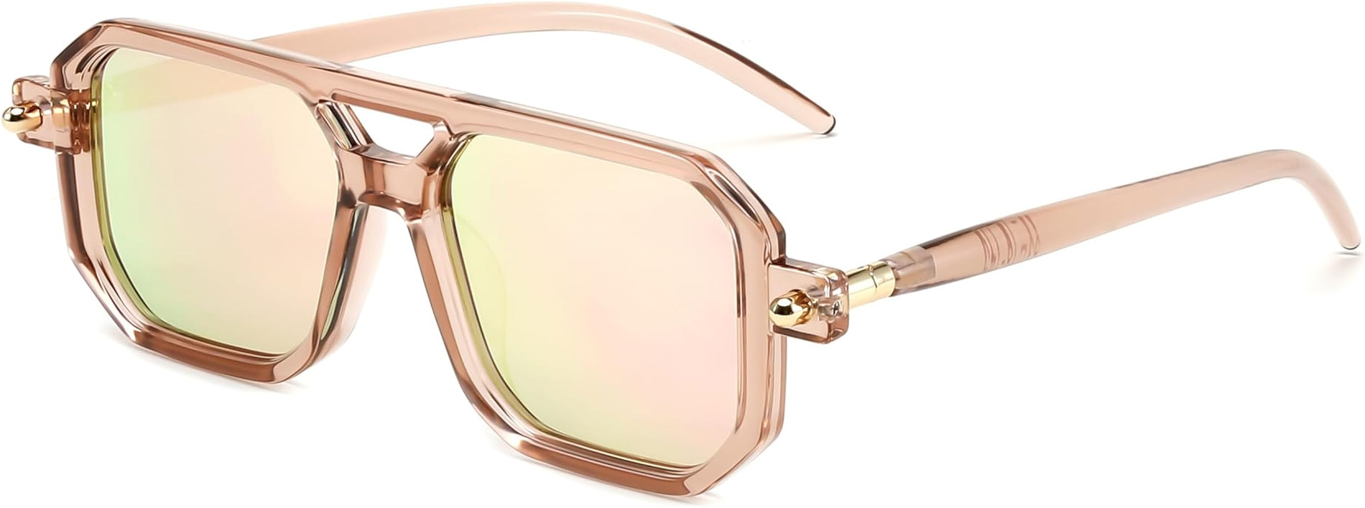FEISEDY Vintage Square 70s Flat Aviator Sunglasses Women Men Classic Retro Stylish Frame UV400 Su... | Amazon (US)