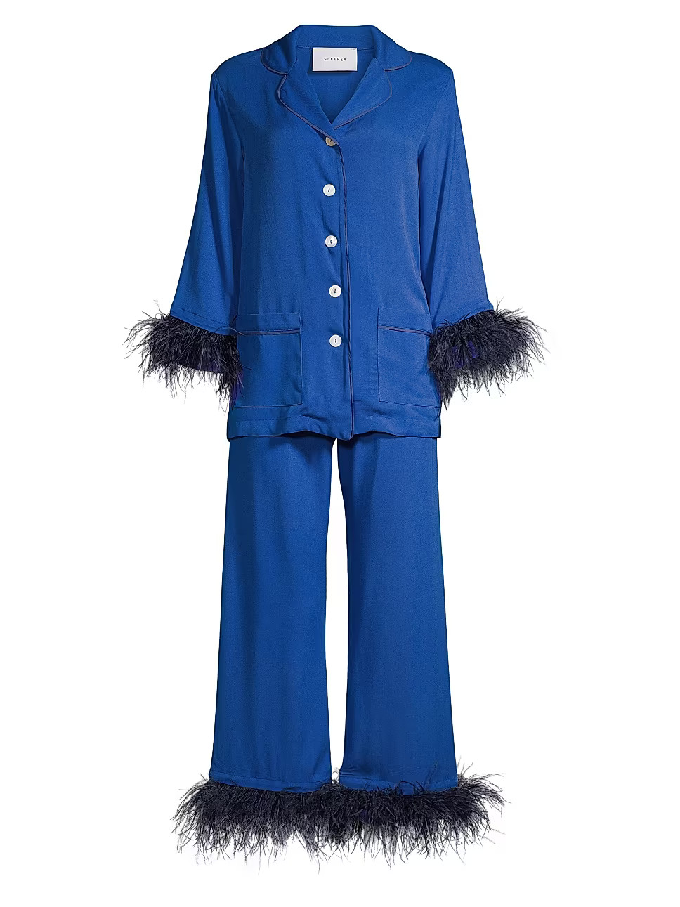 Party Feather-Embellished Pajama Set | Saks Fifth Avenue