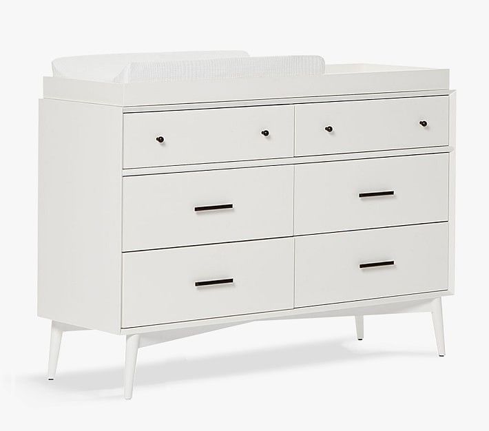 west elm x pbk Mid-Century 6-Drawer Changing Table | Pottery Barn Kids