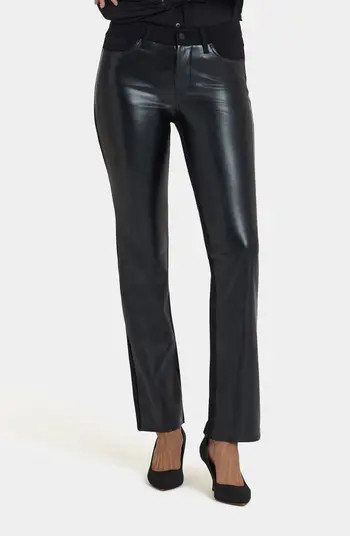 Marilyn Straight Leg Mixed Media Faux Leather Pants | Nordstrom