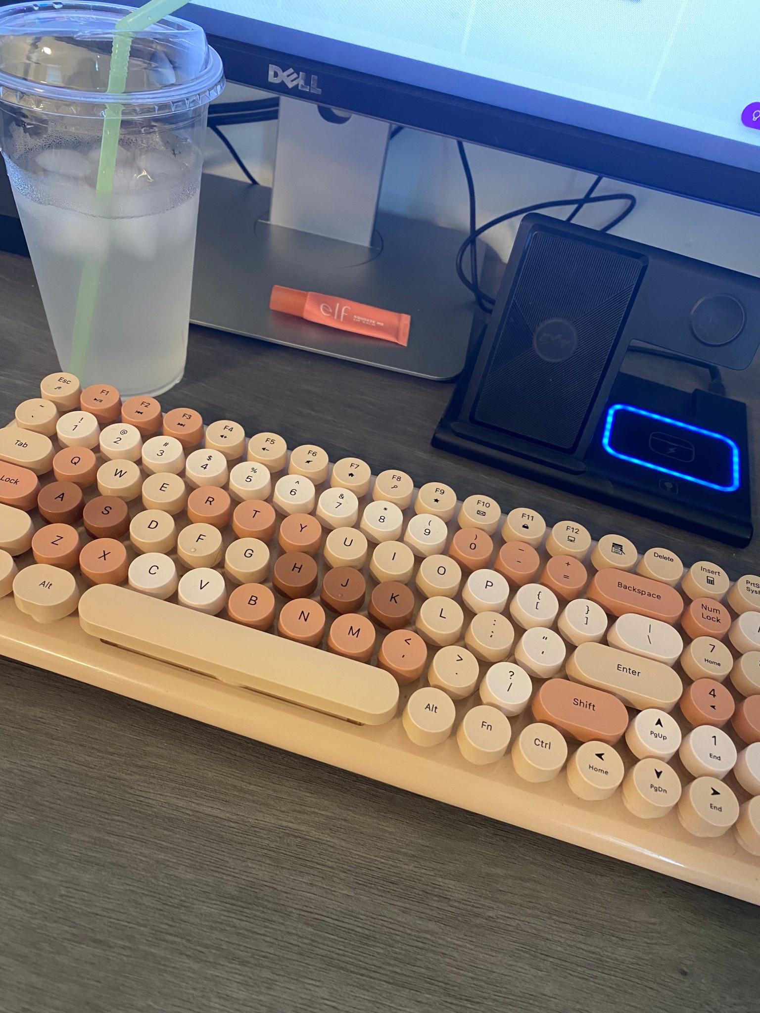 At home work needs! Get rid of that old keyboard and get yourself a new fun keyboard! #workfromhome #keyboard #chargingstation #lipbalm #disposablecups #corporatejob  

 #LTKHome