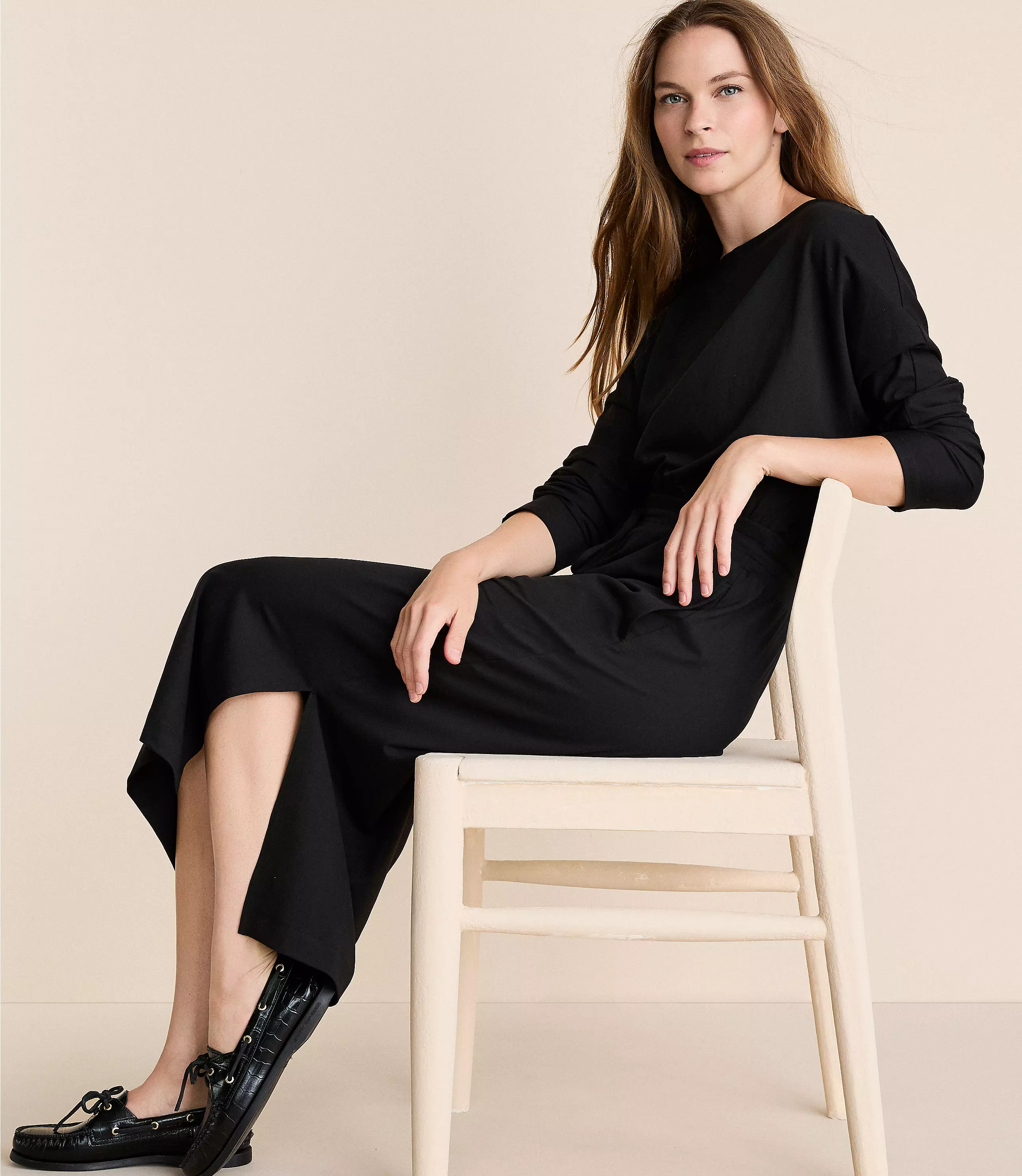 Lou & Grey Brushedsoft Boatneck Midi Pocket Dress | LOFT