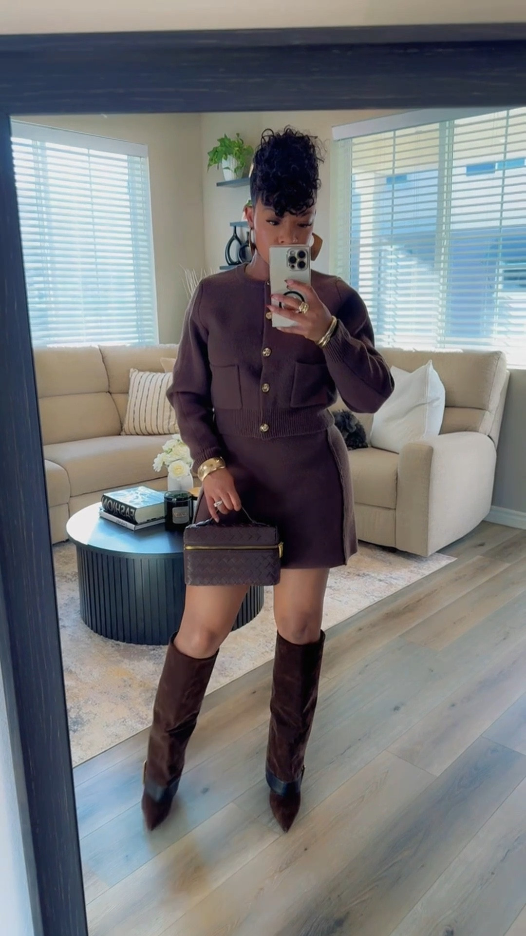 Chocolate knit + knee-high boots = my whole personality today. 😌🤎

This two-piece button-down knit top and skirt set is giving cozy-chic, and the cropped trench pulls it all together for the perfect fall look.

📝 Sizing: Top & Skirt – Small | Jacket – Small
Measurements: 5’4, 140 lbs

Tap to get details + shop this exact look and similar pieces.

Keywords: chocolate knit two-piece set, button-front cardigan and skirt, fall outfit idea, knee-high boots outfit, chic fall style, trench coat.

Follow me on Instagram, TikTok & YouTube @styleitmadeeasywithkeesha

#LTKgrwm #LTKootd #fallfashion #fallstyle #LTKSaleAlert #LTKstyletip

#LTKHoliday #LTKSaleAlert #LTKootd