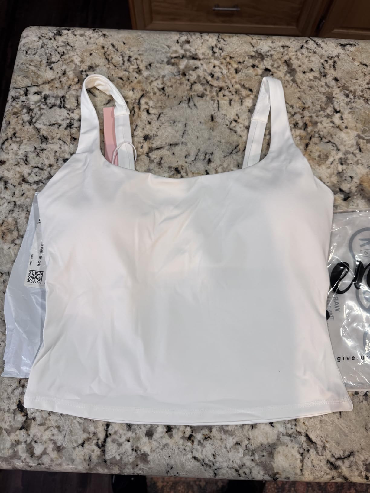 QINSEN Womens Tank Tops with Built in Bras Square Neck Double Lined Basic Sleeveless Workout Tops | Amazon (US)