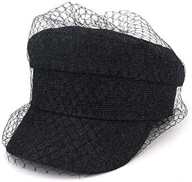 F FADVES Women Newsboy Denim Hat Ladies Autumn Jean with Veil Cap Beret Hats at Amazon Women’s ... | Amazon (US)