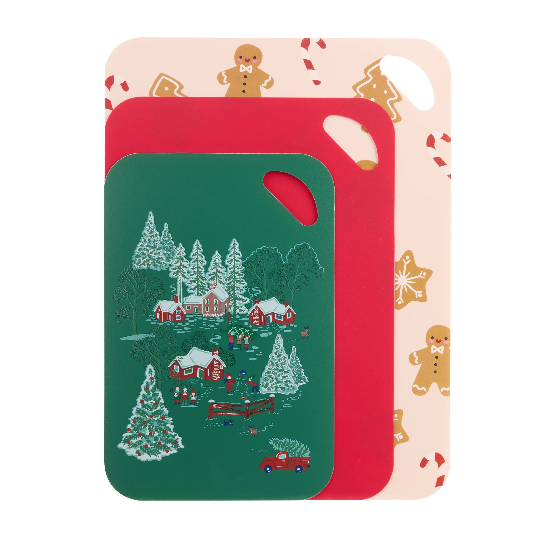 Holiday Time 3 piece Flexible Mats, Red, White and Green | Walmart (US)