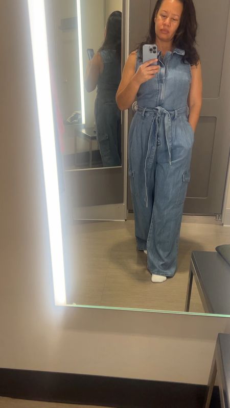 Took a trip to target this am and found this denim jumpsuit! In love. I’m wearing a size 4

#LTKfindsunder100 #LTKstyletip #LTKfindsunder50