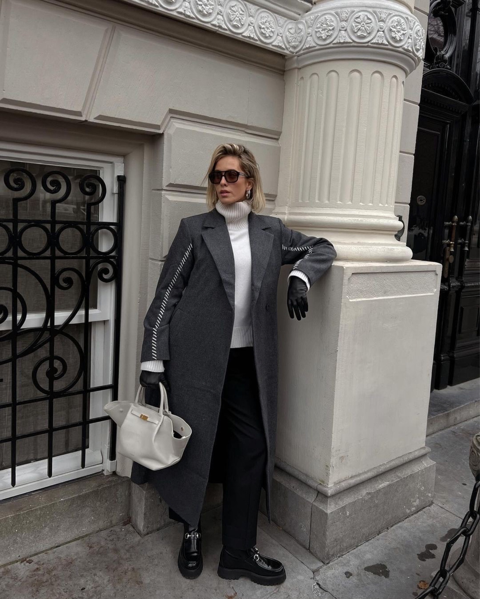 Grey coat look 🩶

outfit inspiration, winter coat, Arket, COS, DeMellier, the midi New Yorker tote, Gucci loafers, leather gloves, black trousers, white knit, Nederland. 

#LTKSeasonal #LTKeurope #LTKstyletip