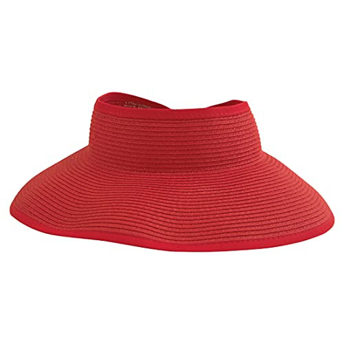 San Diego Hat Company's Signature Women's Ultrabraid Large Brim Visor Red | Amazon (US)