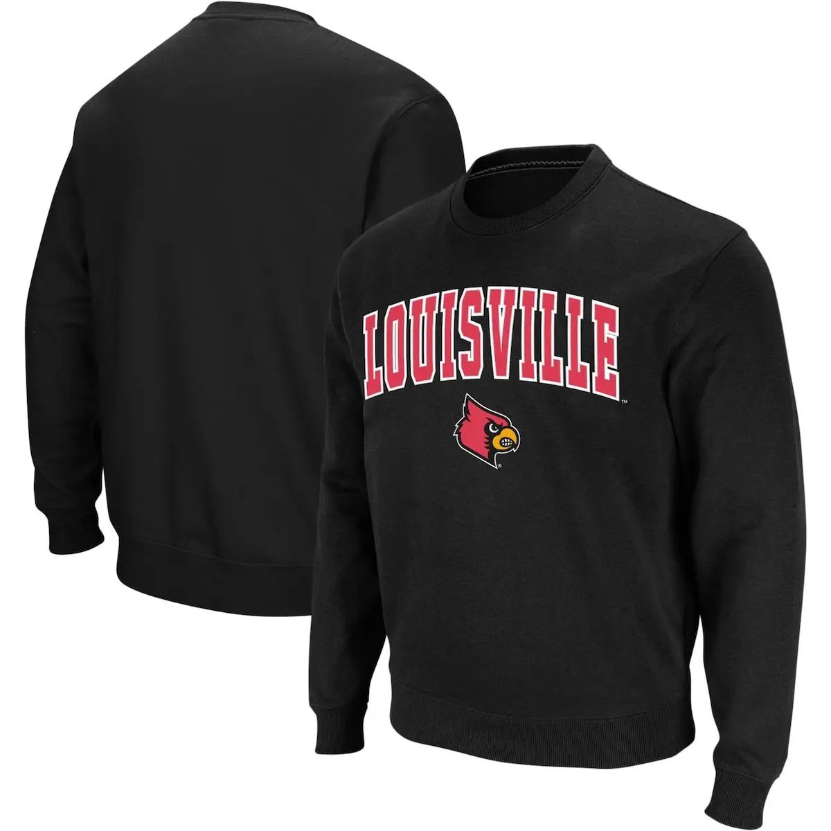 Men's Colosseum Black Louisville Cardinals Arch & Logo Crew Neck Sweatshirt at Nordstrom, Size Mediu | Nordstrom