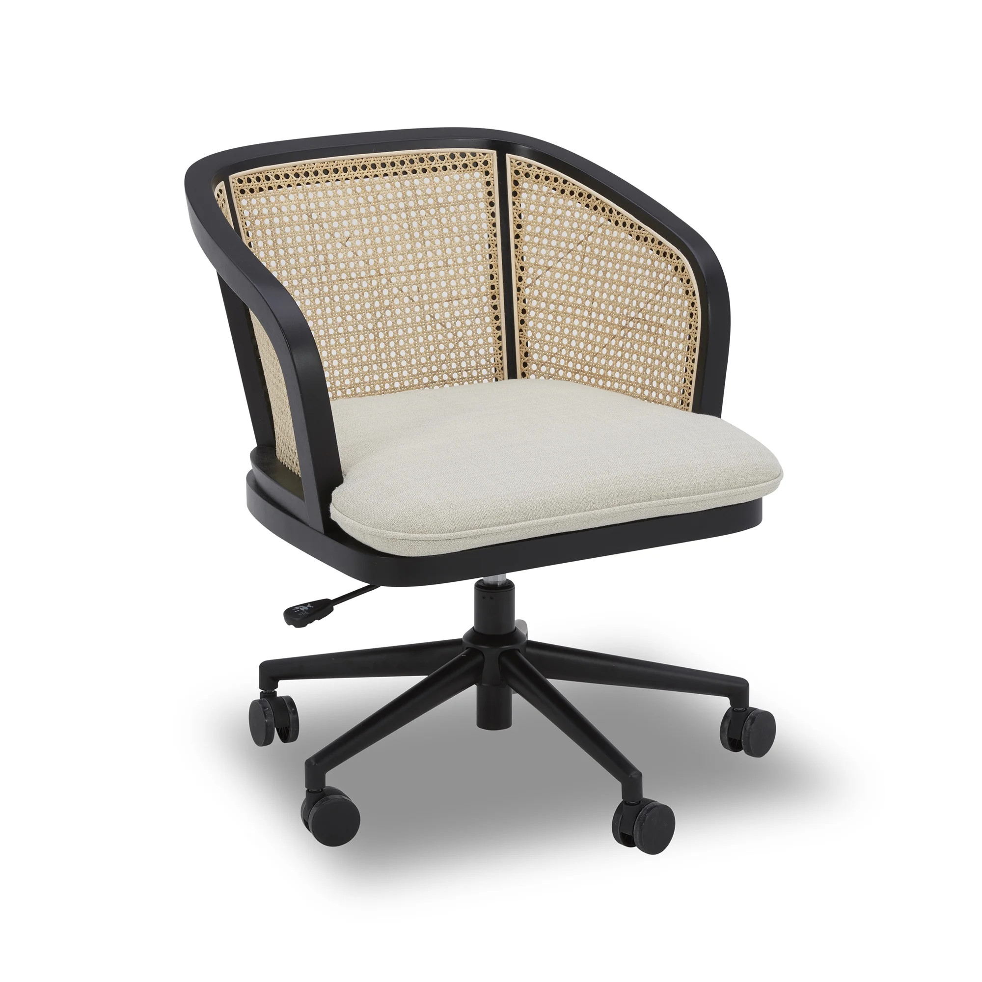 Better Homes & Gardens Springwood Caning Office Chair, Charcoal | Walmart (US)