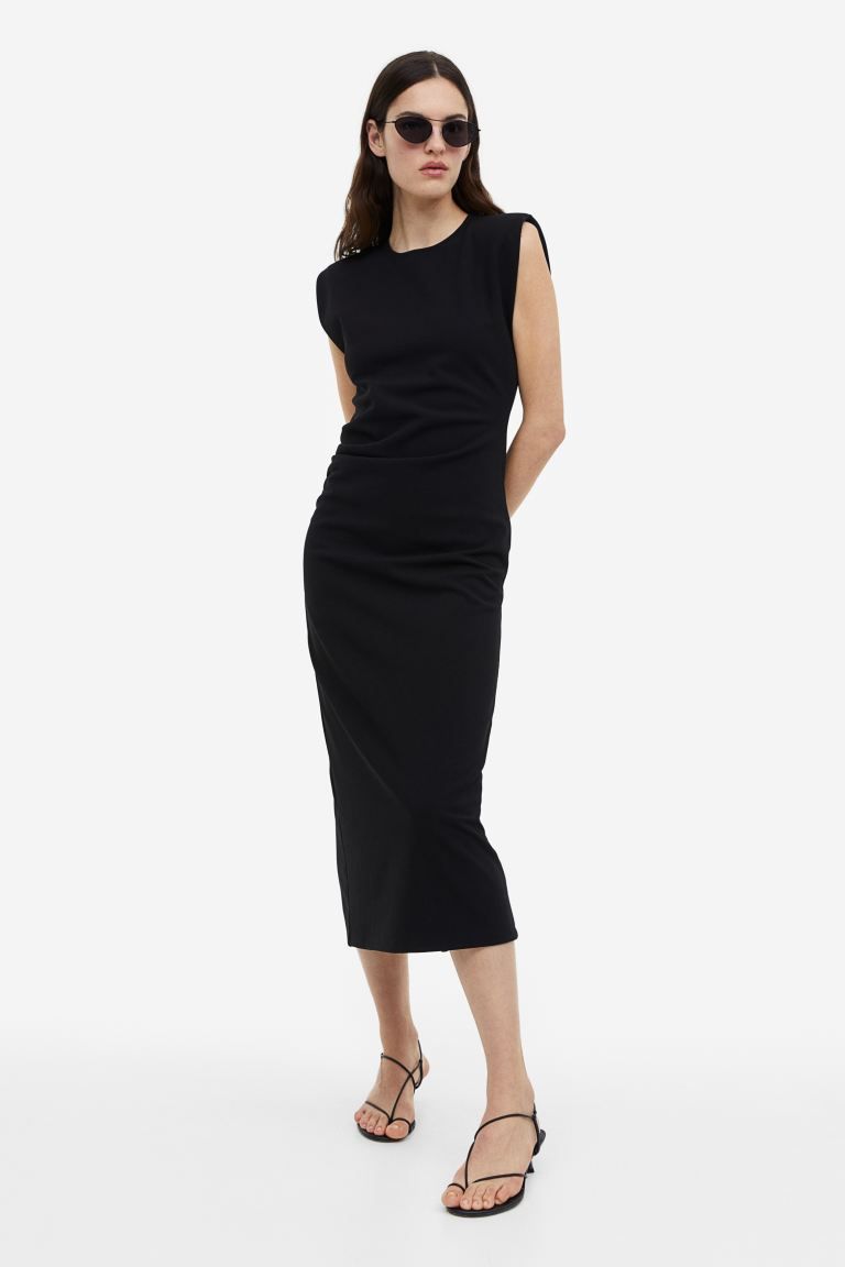 Draped Dress with Shoulder-pads | H&M (US)