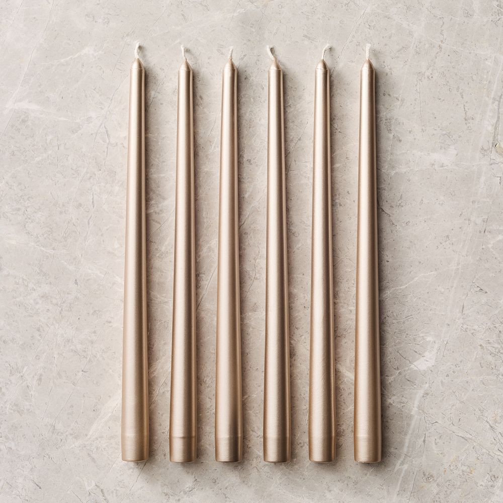 Signature Wax Metallic Taper Candles (Set of 6) | West Elm (US)
