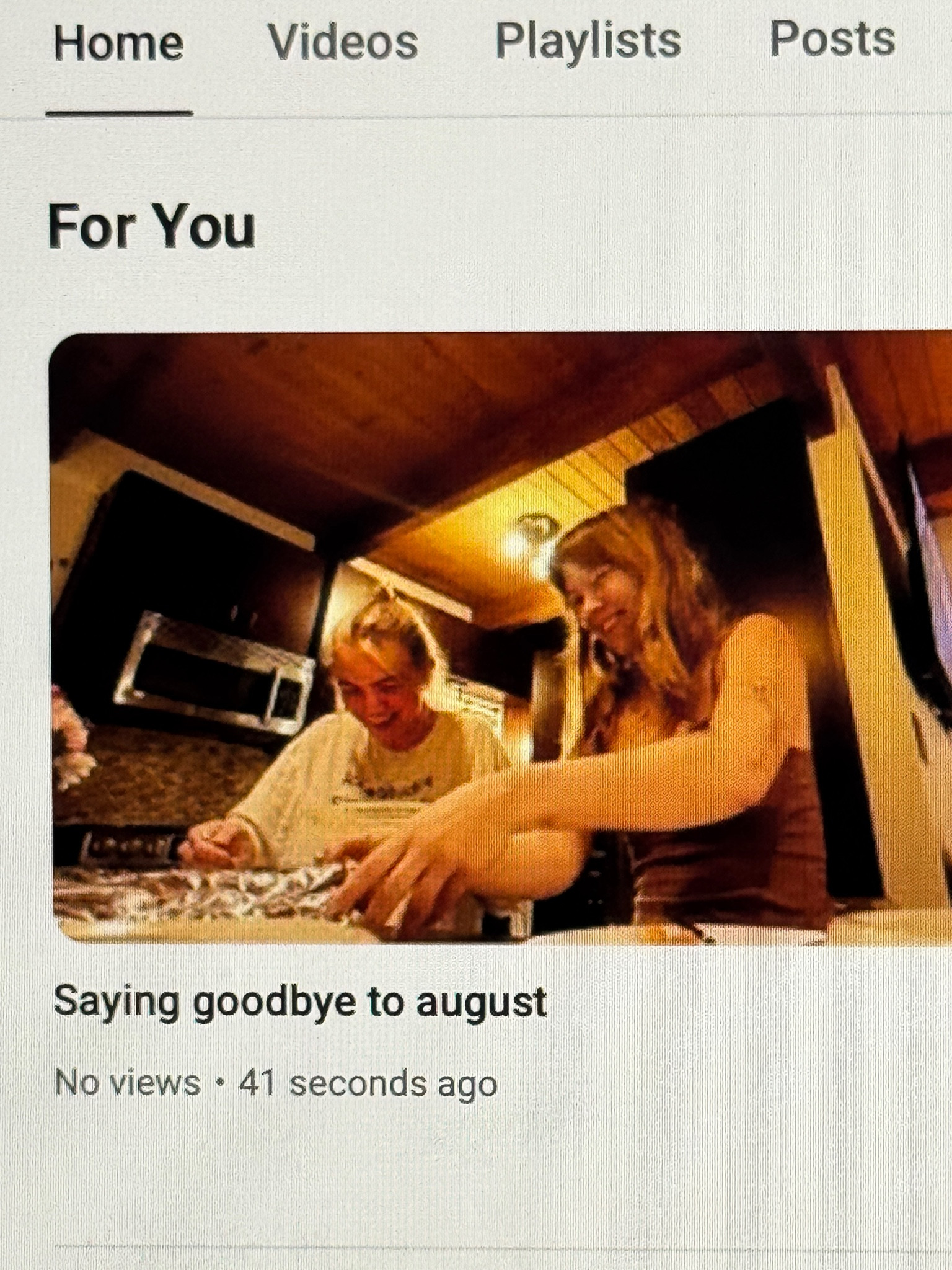 Saying goodbye to August video links