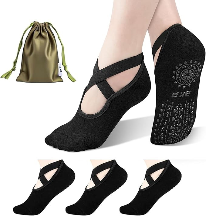 BKP Yoga Socks For Women,Non slip Grip Pilates Socks Suitable For Ballet,Plasticity,Dance,Home,Tr... | Amazon (US)