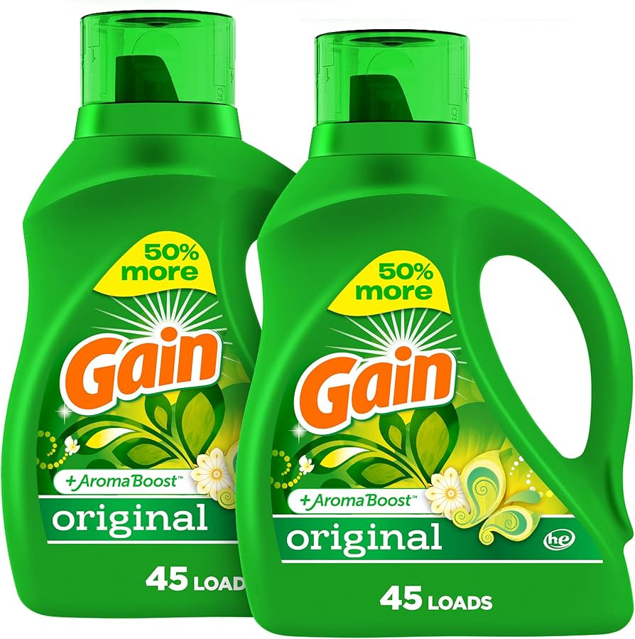 Gain Laundry Detergent Liquid Soap Plus Aroma Boost, Original Scent, He Compatible, 90 Loads Tota... | Amazon (US)