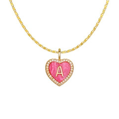 Cami Heart Initial Necklace | Sequin