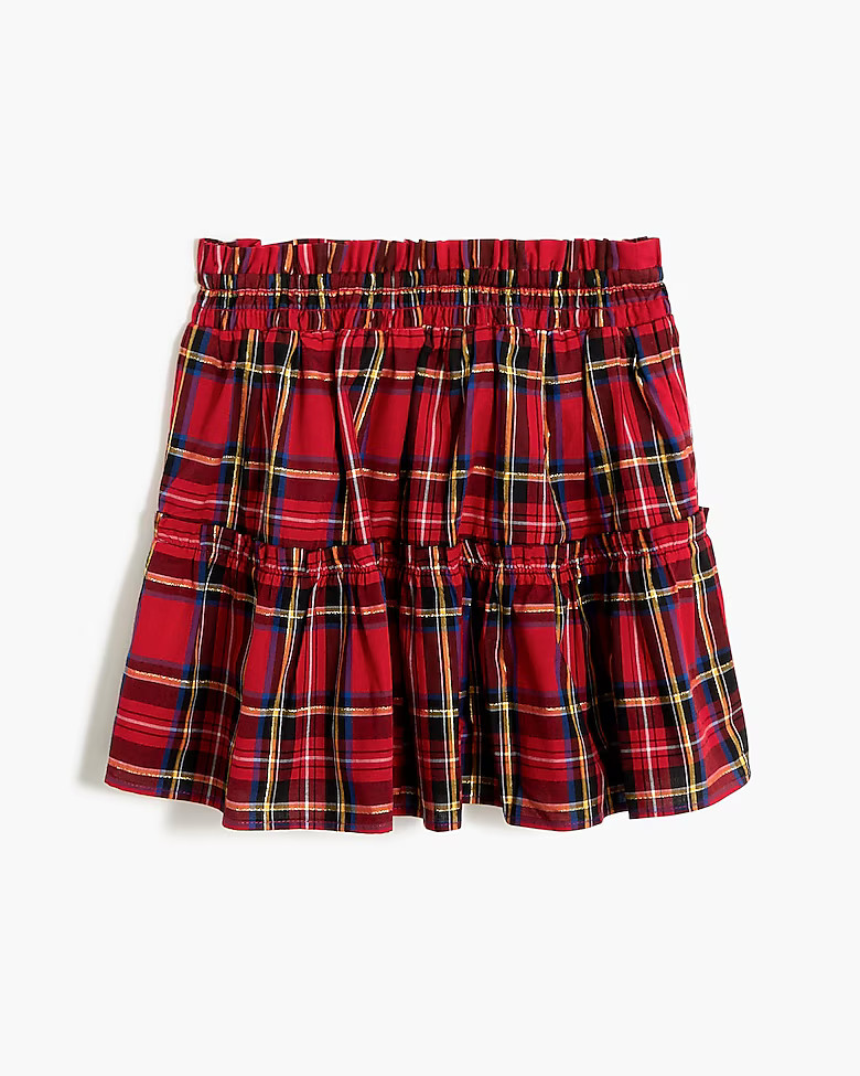 Girls' shimmer tartan skirt | J.Crew Factory