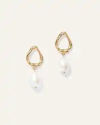 Freshwater Cultured Pearl Sculptural Drop Earrings | Quince