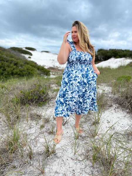 Plus Size Beach Look! I am so in love with this Amazon dress. I am wearing the XXL and it fits perfectly! Paired it here with some Lane Bryant wide width sandals! 

#LTKstyletip #LTKSeasonal #LTKcurves