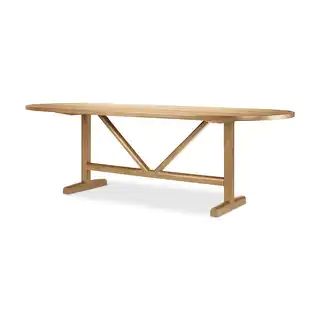 Viktor 94" Light Brown Solid Wood Dining Table - 94"L x 42"W x 30"H | Bed Bath & Beyond