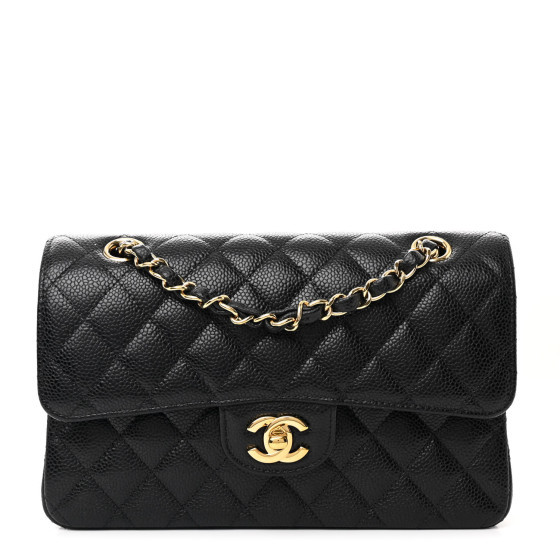 Caviar Quilted Small Double Flap Black | FASHIONPHILE (US)