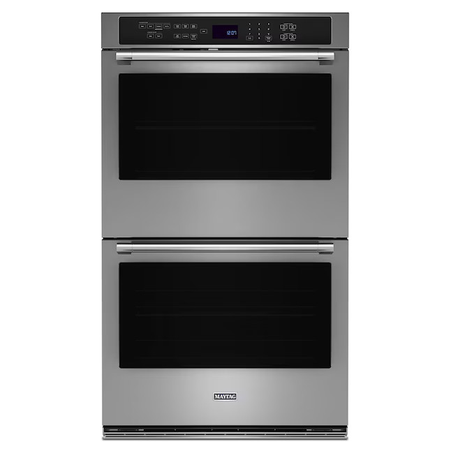 Maytag 30-in Double Electric Wall Oven with Air Fry Single-fan and Self-cleaning (Fingerprint Res... | Lowe's