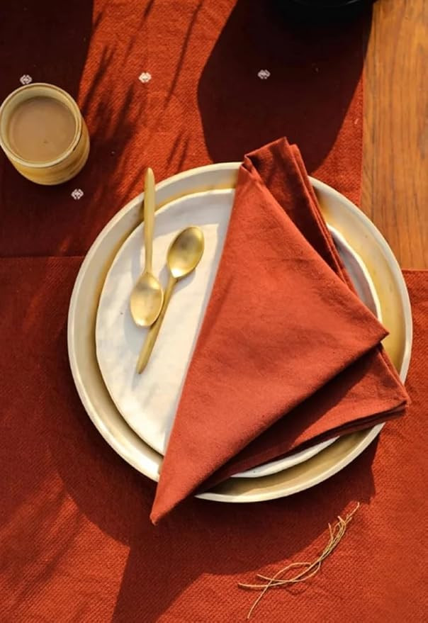 INDACORIFY Cotton Burnt Orange Napkin Bandana Kitchen Solid Napkin Washable Napkin Wedding Events... | Amazon (US)