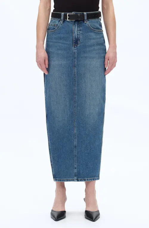 Bayeas Side Slit Denim Maxi Skirt in Retro Indigo Blue at Nordstrom, Size X-Small | Nordstrom