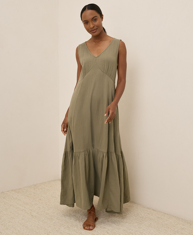 Women’s Coastal Double Gauze Beach To Brunch Dress made with Organic Cotton | Pact | Pact Apparel