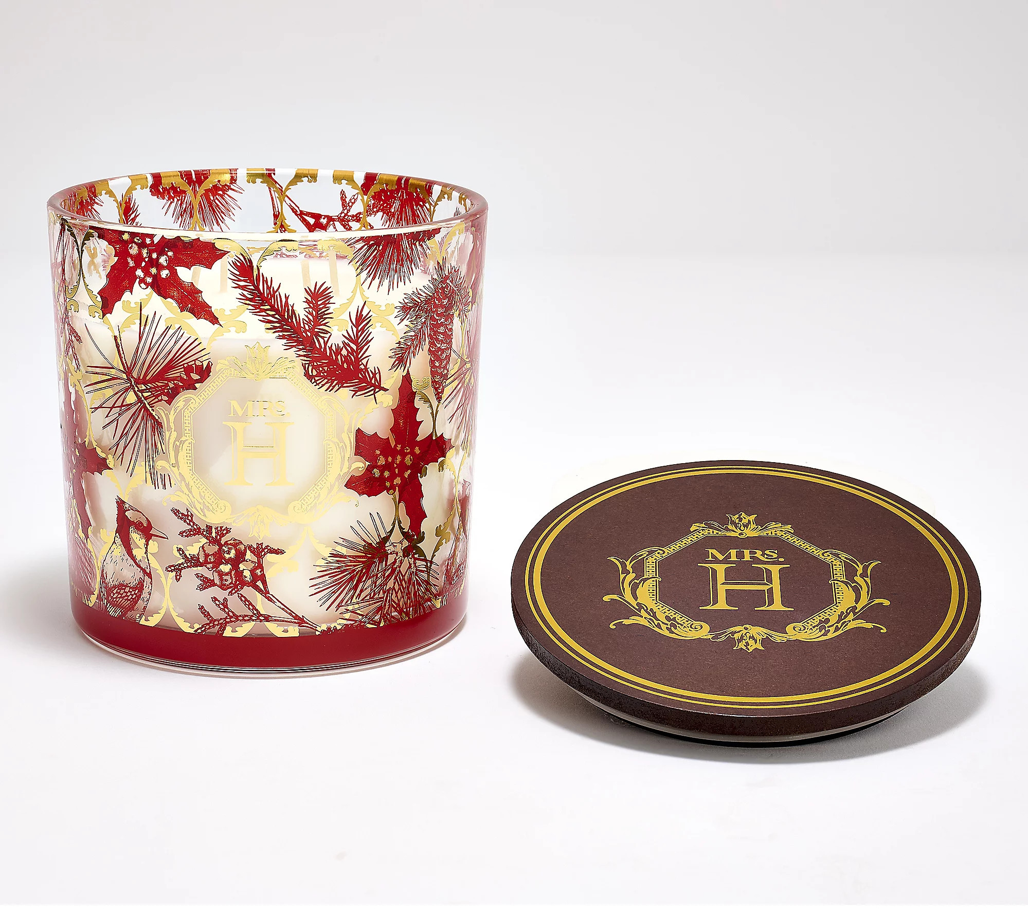 Mrs. H by Dee Hilfiger 22oz Spiked Eggnog Creme Glass Candle | QVC