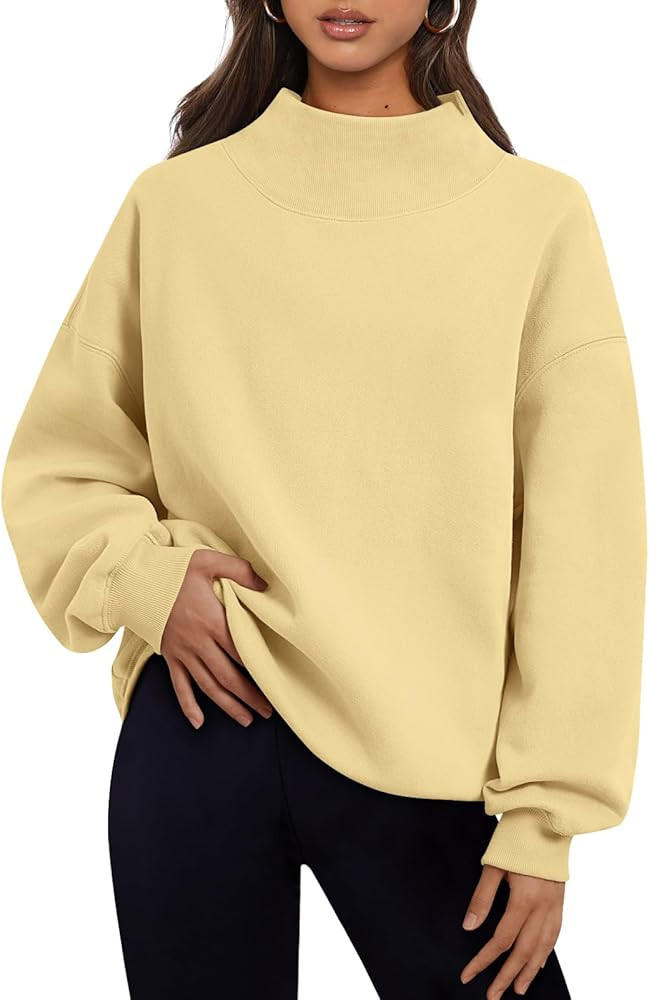 Trendy Queen Womens Oversized Sweatshirts Turtleneck Pullover Long Sleeve Hoodies Tops Fall Fashi... | Amazon (US)