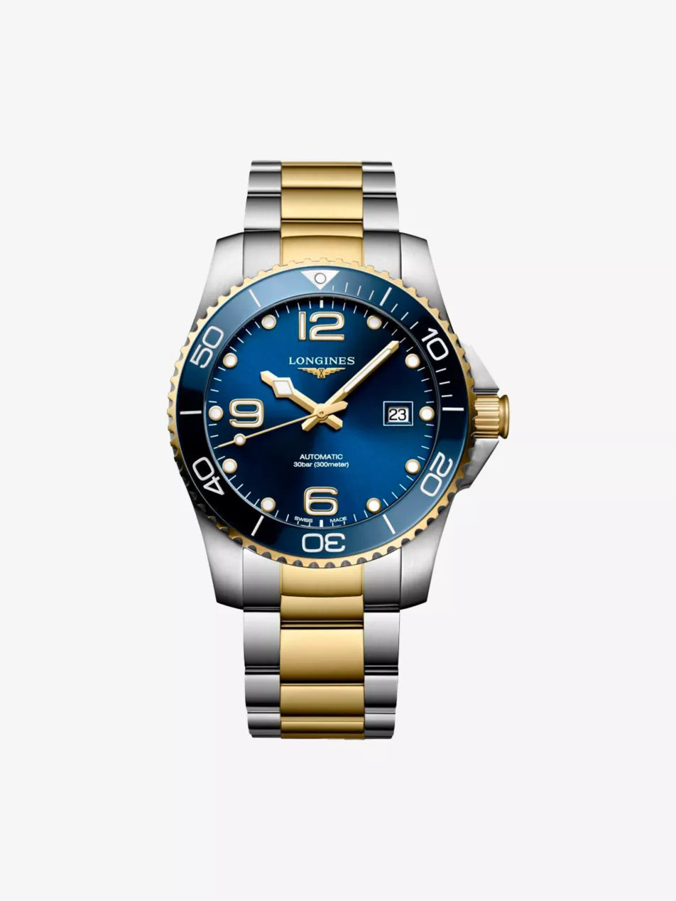 L3.781.3.96.7 HydroConquest Stainless-Steel And Yellow PVD Automatic Watch | Selfridges