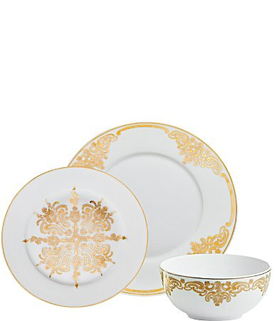 Godinger 20th Century Baroque Bone China 12-Piece Dinnerware Set - Gold | Dillard's