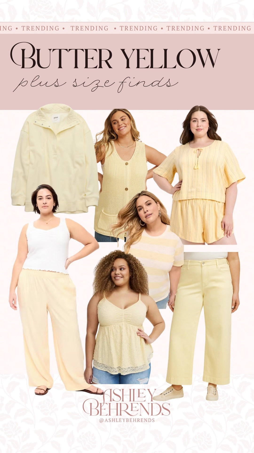 Plus size approved butter 🧈 yellow finds for spring. This color just makes me happy, and these looks make me feel good! These are all great pieces as well transition to the warmer weather. 
Yellow jeans, quarter snap button pullover, babydoll top, striped basic tee, butter yellow spring set 

#LTKSaleAlert #LTKPlusSize #LTKSeasonal