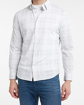 Slim Plaid Soft Stretch Shirt | Express