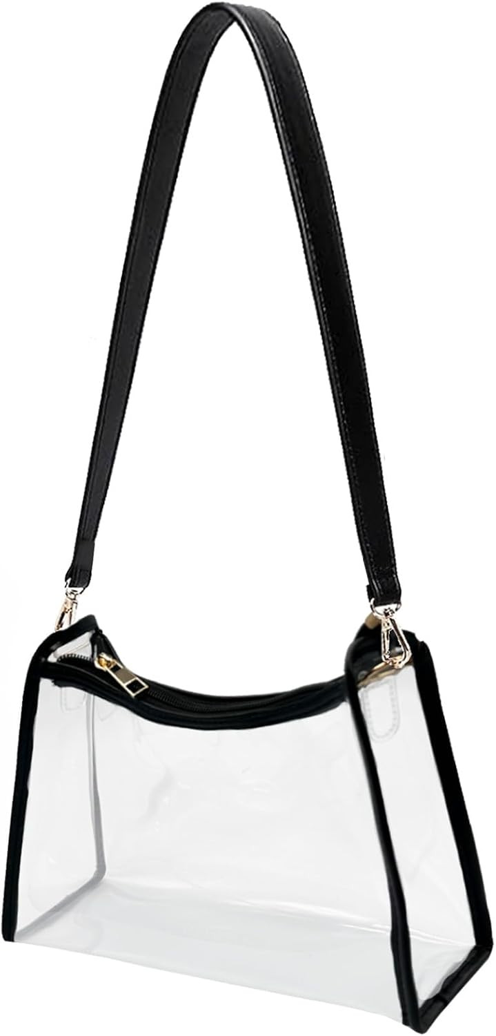 Lackycc Clear Crossbody Bag Shoulder Handbag,Clear Purses for Women Small Clear Purse Bag Stadium Ap | Amazon (US)