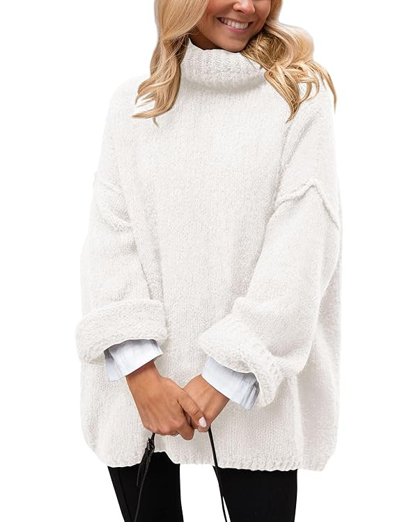PRETTYGARDEN Women's Knit Oversized Sweater Fall Fashion 2024 Casual Long Sleeve Turtleneck Loose... | Amazon (US)